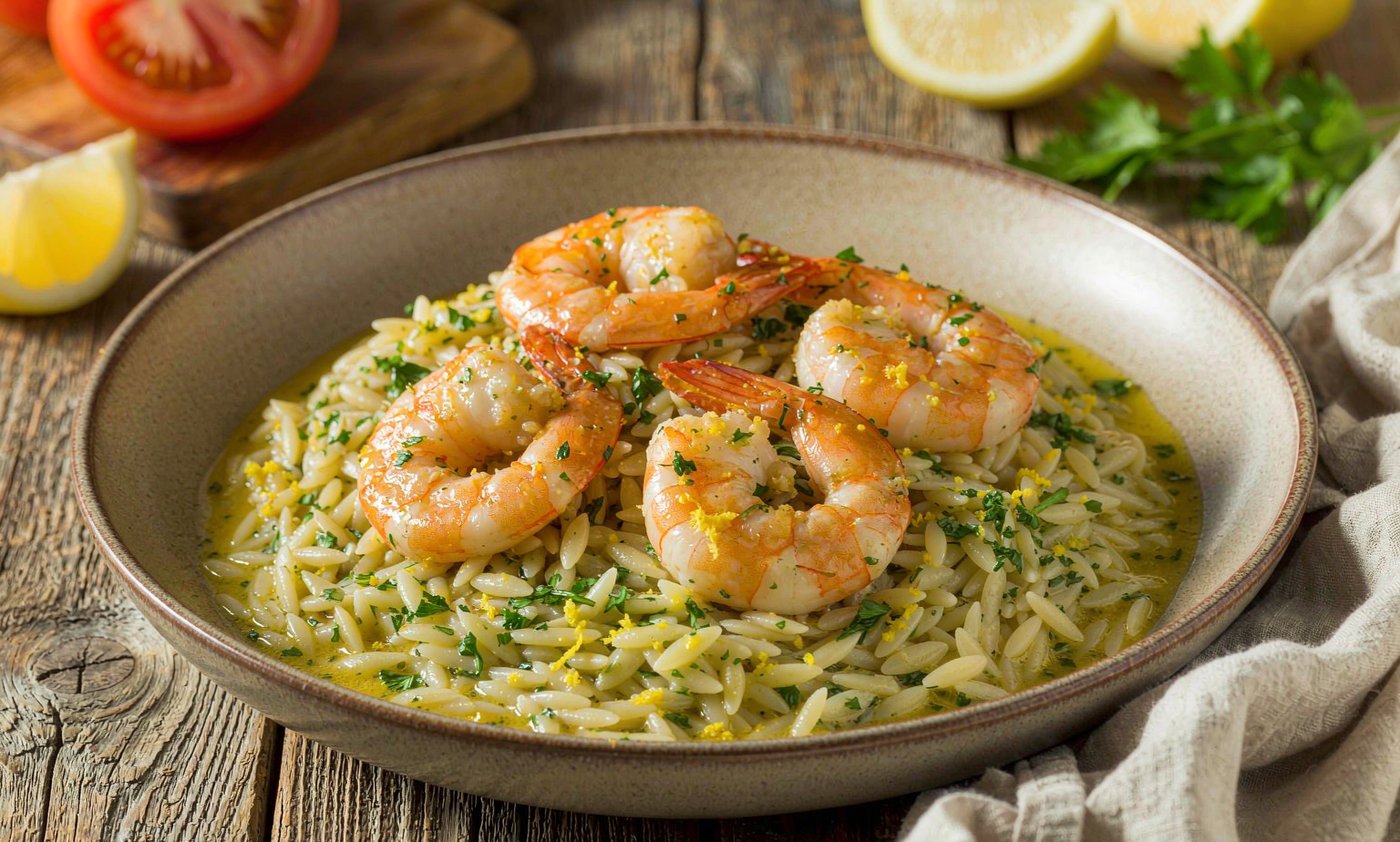 Garlic Butter Shrimp Orzo