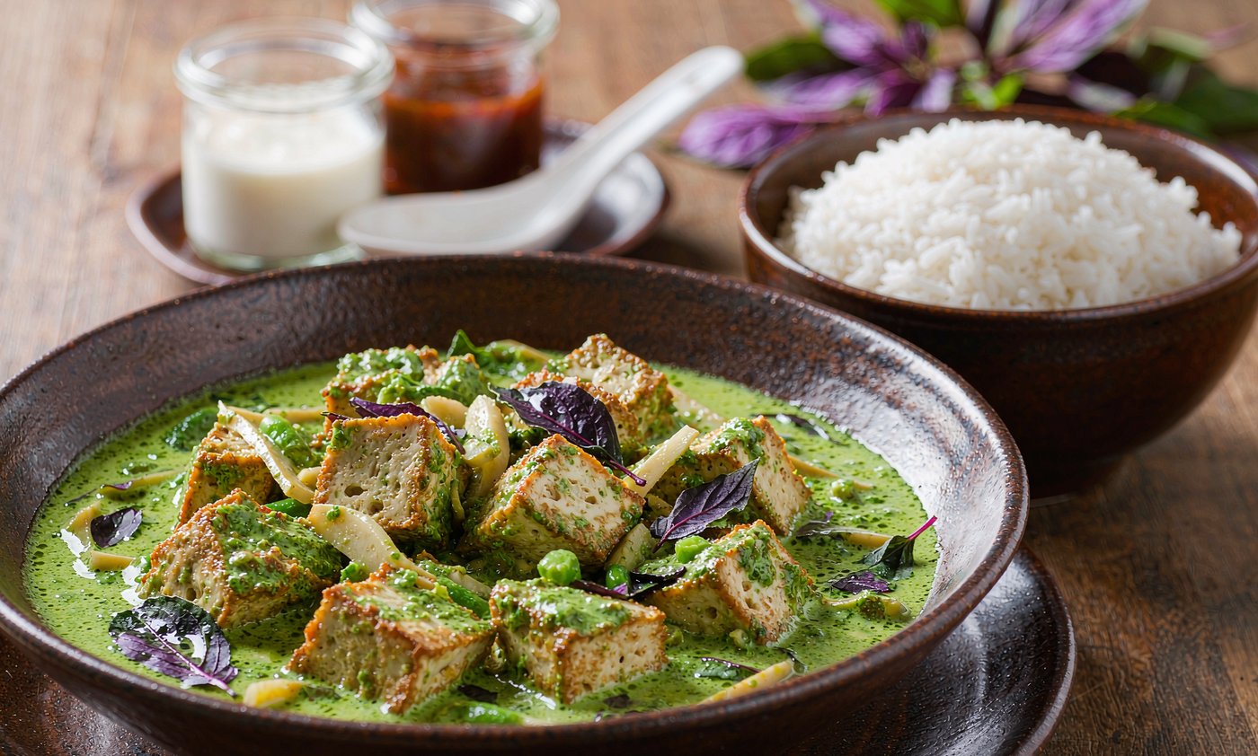 Green Curry with Crispy Tofu