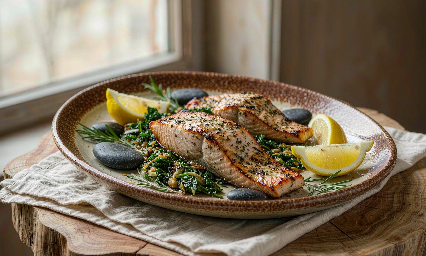 Herb-Roasted Salmon & Greens