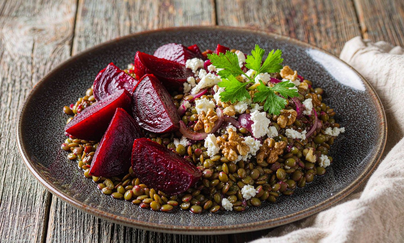 Warm Lentil & Roasted Beet Salad